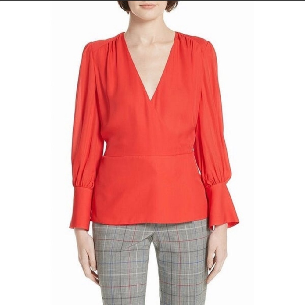 Never wear Lewit red 100% silk shirt
